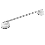 uxcell　タオルラック　タオル掛け　タオルハンギングツール　吸盤式　シルバートーン　ホワイト