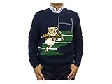 (ポロ ラルフローレン) POLO Ralph Lauren メンズ ポロベアー クルーネック セーター コットン リネン ラグビーベア 0102852-M-NAVY [並行輸入品]