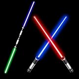 LED ライトセーバー 2本セット おもちゃ 光る刀 光る剣 コスプレ 伸縮式 合体可能 ソード カラーチェンジ 7色 led パーティーグッズ
