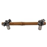 Vicenza Designs k1127 Palmaria Bamboo Knot Pull、4インチ、アンティークシルバー