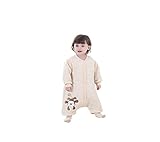 quavey冬ベビーSleeping袋Cotton Wearable Blanket Long SleevesソフトSleep Bag withフィート赤ちゃん S オレンジ