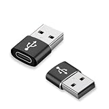 HUIKKJP USB C 変換アダプタ Type C(メス) to USB2.0(オス) 2個セット usb2.0 変換アダプター 急速充電 高速データ転送 便利 コンパクト（ブラック）