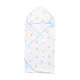 エルフ ベビー(Fairy Baby)新生児用おくるみ 4重ガーゼ どうぶつ柄 バスタオル ブルー