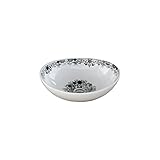 洗面ボウル 陶器 丸型 ボール 花柄 オンカウンターシンク 置き型 オーバーフロー無し 白黒 ホワイト 幅41×奥行33×高14.5cm INK-0403287H