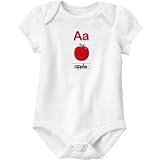 ジンボリー GYMBOREE/ アップル ボディスーツ ホワイト ロンパース半袖 0～3ヶ月【並行輸入】