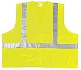 MCR Safety VA320RX3 Class 2 Polyester Safety Vest with 3M Scotchlite 2-Inch Silver Reflective Stripe