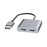DisplayPort to デュアル DisplayPort スプリッター アダプター 4K@60Hz デュアル モニター 拡張 MST display Port 分配器アダプター 拡張 モード対応 1 入力 2 出力 デスクトップPC/ノートPC用 DP ハブ-グレー