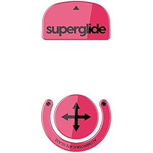 Superglide(Type S) マウスソール for Logicool Gpro X Superlight マウスフィート [ 強化ガラス素材 ラウンドエッヂ加工 高耐久 超低摩擦 Super Smooth ] - Magenta