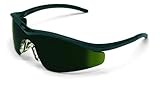 MCR Safety T11150 Triwear T1 Hybrid Temple Design Safety Glasses with Onyx Frame and 5.0 Green Lens 