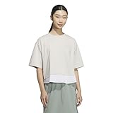 [アディダス] 半袖 Tシャツ LUX CA レイヤードTシャツ WU734 レディース ワンダーアルミナ/ホワイト (KA1019)