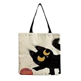 [HaMaKo] トートバッグ 猫 ねこ リネン 布 エコバッグ ショルダー (11)