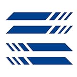 ForzaGroup ストライプ カッティングステッカー ライン 車 バイク ヘルメット 屋外耐候 左右2枚ずつ 4本セット (14cm×1.6cm ブルー)