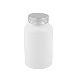 DealMux 300ccの空のプラスチックピルカプセルボトル健康製品ボトルシルバートーンの蓋