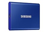 SAMSUNG (サムスン) T7 1TB ポータブル SSD 最大1,050MB/秒 USB 3.2 Gen2 ゲーム用 学生用 専門職用 外付け ソリッドステートドライブ (MU-PC1T0H/AM) ブルー