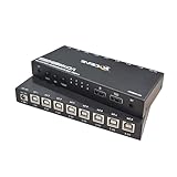 DNF ゲーム コントロール シンクロナイザー - 4/8 ポート USB シンクロナイザー, 4 イン 1 アウト DNF マルチ オープン シンクロナイザー、USB キーボード マウス同期コントローラー、プラグ アンド プレイ ブラック DNF シンクロナイザー (Size : 8 ports)