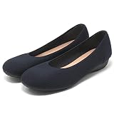 kando (カンド) 大きいサイズ 25.5cm 26cm 対応 幅広 甲高 3e レディース ストレッチ カジュアル パンプス ネイビーストレッチ 04456TC260NVY 4L(26cm)
