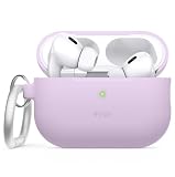 【elago】 AirPods Pro2 対応 ケース 耐衝撃 カラビナ 付 薄型 ソフト シリコン カバー Lightning USB-C ワイヤレス充電 MagSafe 対応 [ Apple AirPods Pro 2 アップル エアポッツプロ2 第2世代 対応 ] ORIGINAL HANG ラベンダー