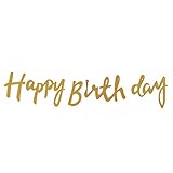 mioim ガーランド キラキラ 金色 誕生日飾り付け 装飾 飾りHAPPY BIRTHDAY バースデー パーティー デコレーション (金)