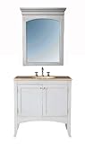 Stufurhome gm-6119 – 36-tr 36-inch Alyssa Single Vanity inクリームオフホワイトFinish with Marble Top inトラバーチンw