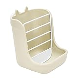 兎 チモシー入れ モルモットフード デグー 餌 ウサギ 牧草入れ 餌入れ チモシーポット 牧草フィーダー うさぎ フード入れ えさ入れ フードボウル (クリーム, オープンタイプ)