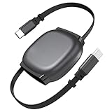 【240W PD3.1対応＆超軽量設計】巻き取り式充電ケーブル Type-C 1m USB-C to USB-C 4段階長さ調整 急速充電＆データ転送対応 充電コード 巻き取り 磁吸式収納 MacBook/iPhone/Galaxy/Switch対応（1本セット・黒）