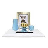 ペット仏具 ピアノホワイト ステージ 仏具3点 おりんセット かわいい仏具 ペット供養 (ブルー)