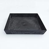 【訳あり 在庫処分】 アートストーン スクエアーソーサー ブラック 23cm 【2個入り】 ／専用受皿 生活用品 インテリア 雑貨 花 ガーデニング プランター top1-ds-1998582-ah 