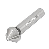 uxcell ミルカッター　ルータビット　90度　超硬　切削用具　ケース付き　シルバー　HSS　16.5x10mm