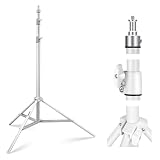 NEEWER 写真用ライトスタンド 87-200cm 高耐久 スプリング式アルミ三脚スタンド 大口径Φ28mmチューブ付き リングライト/LEDライト/ストロボフラッシュ/ソフトボックス用 最大荷重10kg ST-200 白