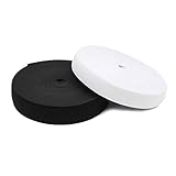 HIRAISM 平ゴム 織ゴム ウエスト ゴム 紐 業務用 長さ40m (25mm幅, ブラック)