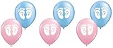 loonballoon Gender Revealパーティーベビーシャワー彼は彼女は少年少女Footprint 6 11 "ラテックスバルーンB