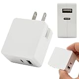 PLATA PD20W 急速充電 スマホ充電器 USB 充電器 タイプC コンセント 充電 ACアダプター PD対応 QC3.0対応 スマートIC Type-Cポート 最大3A 変換 iPhone 携帯充電器 国内+海外対応 2ポート搭載 (Type-Cポート + USBポート)