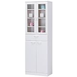 白井産業 【SHIRAI】 食器棚 カップボード 白 ホワイト エレガントなデザイン ルシフォン LCF-1860DGH