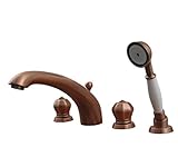Whitehaus 614.423TF-POCH Blairhaus Washington 8 1/2-Inch Deck Mount Tub Filler Set with Crown-Shaped