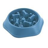 UNIBIZ 早食い防止 食器 犬 餌やり ブルー フードボウル プラスチック ペット 皿 台 小型犬 中型犬 大型犬 小動物 チワワ 早食い 割れない 餌入れ 犬 餌入れ