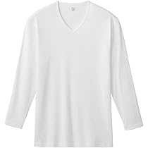 新品！未使用　BRIEFING ホワイト Vネック シャツ S Amazon | [グンゼ] Tシャツ YG NEXTRA 長袖 Vネック 9分袖 綿100