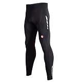[Souke Sports] メンズ サイクルパンツ ロング 4Dパッド付き クッション性 サイクリング タイツ 裏起毛 レーサーパンツ 再帰反射 自転車ウェア 秋冬
