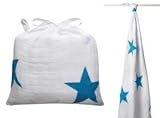 aden & Anais Single Brilliant Blue Stars Swaddle Blanket