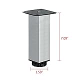 4 xステンレススチール正方形台座脚足キャビネットキッチンスタンドメタル調整可能 18cm / 7"