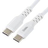オーム電機AudioComm USB-Cケーブル タイプCケーブル PD対応 Type-Cケーブル 100W 超高速充電 USB-C to USB-C 1.5m iPhone15 iPhone15Pro iPhone15Pro Max ホワイト SMT-L15PD-W 01-7195 OHM