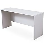 LOWYA （ロウヤ） デスク 机 パソコンデスク オフィスデスク コードスリット付き 全面化粧板 シンプル 幅140cm 奥行45cm スリムタイプ ホワイト
