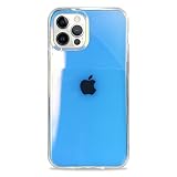 EYLE iPhone 12 / 12Pro ケース 多面体カット 六角形 クリア Carat オーロラ BLUE PEI21-CR01-BL