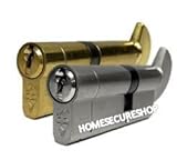ANTI-SNAP Thumb-Turn Euro Cylinder Door Lock ANTI-DRILL ANTI-BUMP ANTI-PICK (50(T)-10-40(K), Nickel)