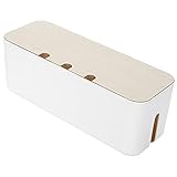 ケーブルボックス コンセントボックス 配線ボックス 配線収納 配線隠し 配線 整理 コード収納 木製 樹脂 充電ボックス 充電ステーション 北欧 インテリア (Lサイズ, ホワイト)