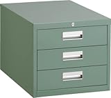 ＴＲＵＳＣＯ　作業台用キャビネット　３段　グリーン