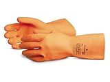 Superior 408 Heavyweight Unsupported Flock Lined Latex Glove with Diamond Grip, Work, Chemical Resis