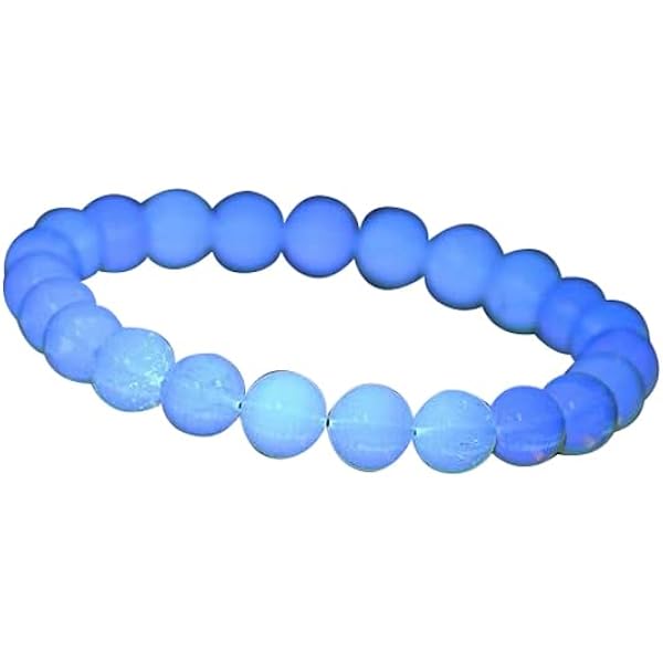 花琥珀♡ブルーアンバーブレスレット ブルーアンバー 7mm玉 ブレスレット ストレート 腕輪 琥珀の通販