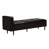 arne ベンチソファ 背もたれ無し ベンチチェアー 長椅子 片肘付き イス ダイニング 2～3人掛け 合皮レザー Baggy SA 2×6 ダークブラウン