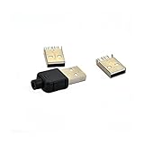 50 PCS スリーピース USBコネクタ Male Type A 4 Pin プラスチックケース付き