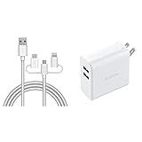 【充電器セット】 エレコム スマホ用 USBケーブル 3in1 (microUSB+Type- C+Lightning) Apple認証品 1.2m ホワイト MPA-AMBLCAD12WH + USB充電器 USB-A×2 EC-AC03WH